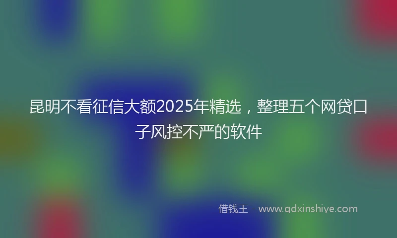昆明不看征信大额2025年精选，整理五个网贷口子风控不严的软件