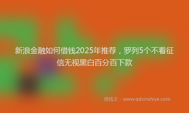 新浪金融如何借钱2025年推荐，罗列5个不看征信无视黑白百分百下款