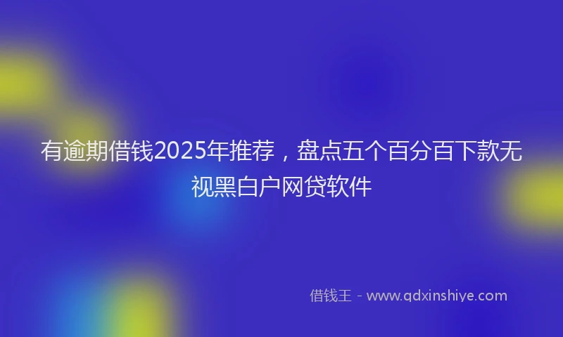 有逾期借钱2025年推荐，盘点五个百分百下款无视黑白户网贷软件