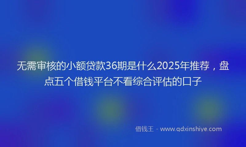 无需审核的小额贷款36期是什么2025年推荐，盘点五个借钱平台不看综合评估的口子