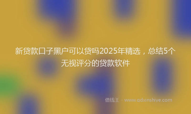 新贷款口子黑户可以贷吗2025年精选，总结5个无视评分的贷款软件