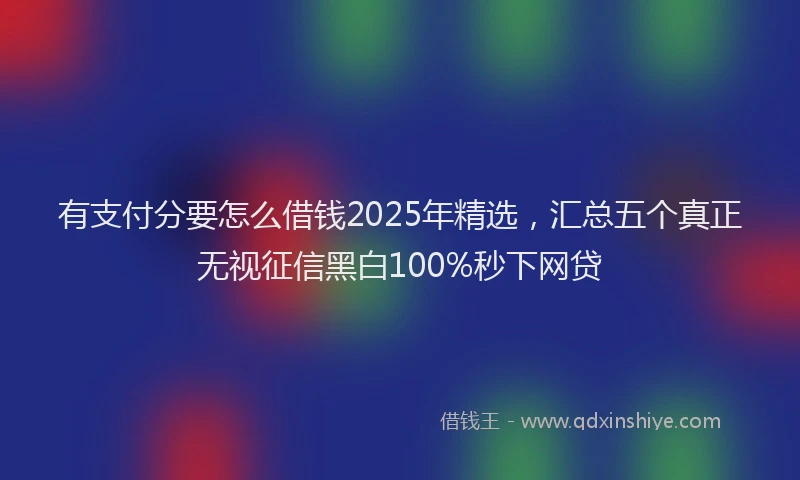 有支付分要怎么借钱2025年精选，汇总五个真正无视征信黑白100%秒下网贷