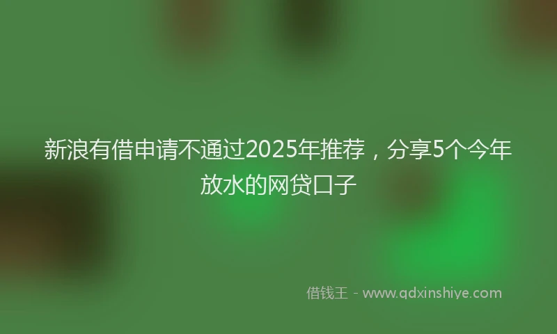 新浪有借申请不通过2025年推荐，分享5个今年放水的网贷口子