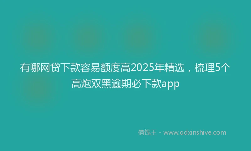 有哪网贷下款容易额度高2025年精选，梳理5个高炮双黑逾期必下款app