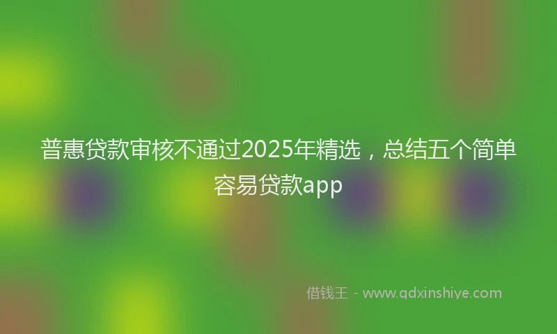 普惠贷款审核不通过2025年精选，总结五个简单容易贷款app