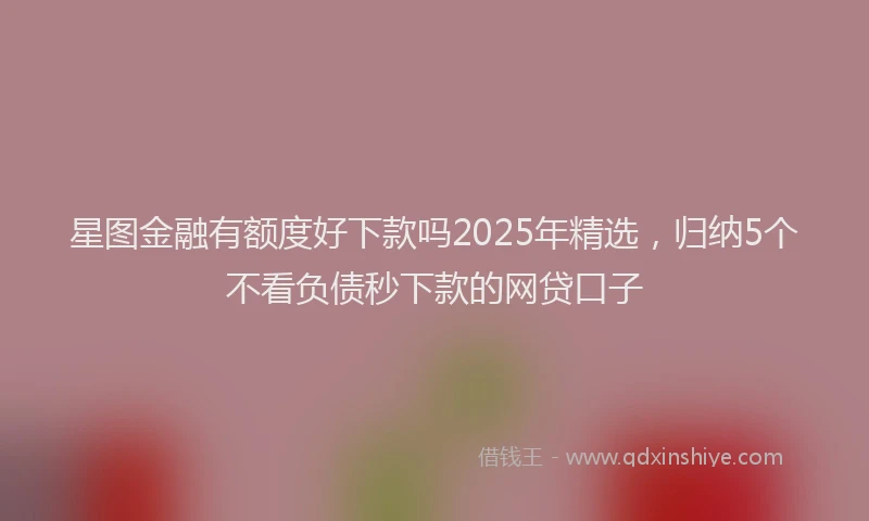 星图金融有额度好下款吗2025年精选，归纳5个不看负债秒下款的网贷口子