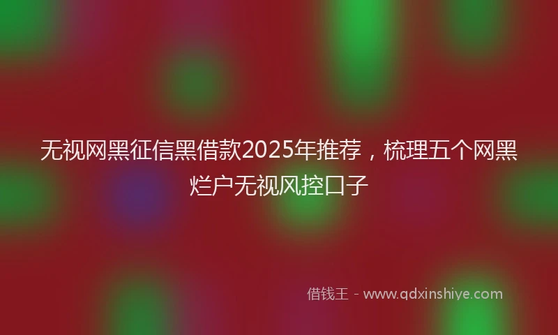 无视网黑征信黑借款2025年推荐，梳理五个网黑烂户无视风控口子