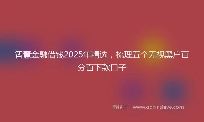 智慧金融借钱2025年精选，梳理五个无视黑户百分百下款口子