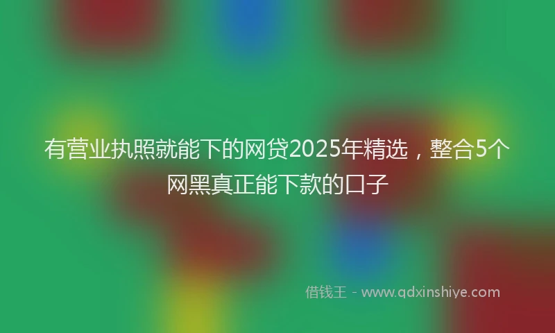 有营业执照就能下的网贷2025年精选，整合5个网黑真正能下款的口子