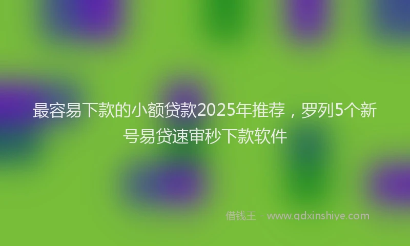 最容易下款的小额贷款2025年推荐，罗列5个新号易贷速审秒下款软件