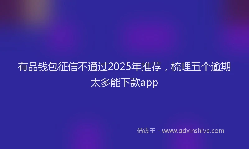 有品钱包征信不通过2025年推荐，梳理五个逾期太多能下款app