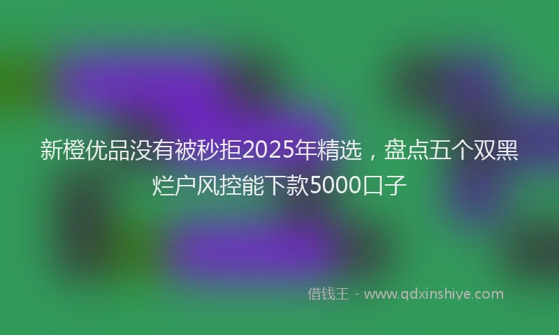 新橙优品没有被秒拒2025年精选，盘点五个双黑烂户风控能下款5000口子
