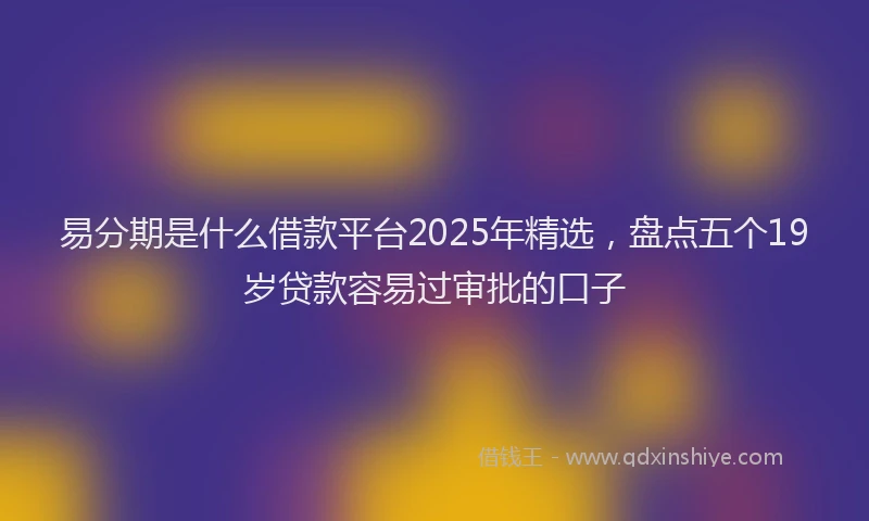 易分期是什么借款平台2025年精选，盘点五个19岁贷款容易过审批的口子