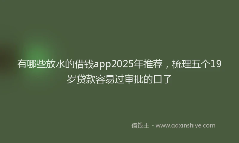 有哪些放水的借钱app2025年推荐，梳理五个19岁贷款容易过审批的口子