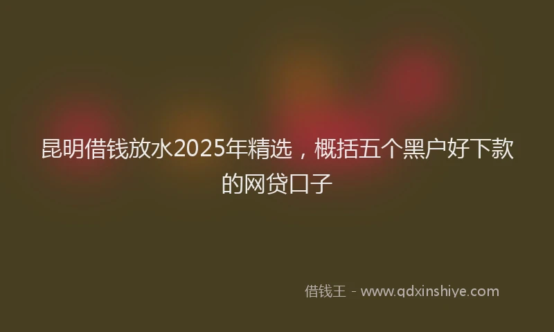 昆明借钱放水2025年精选，概括五个黑户好下款的网贷口子