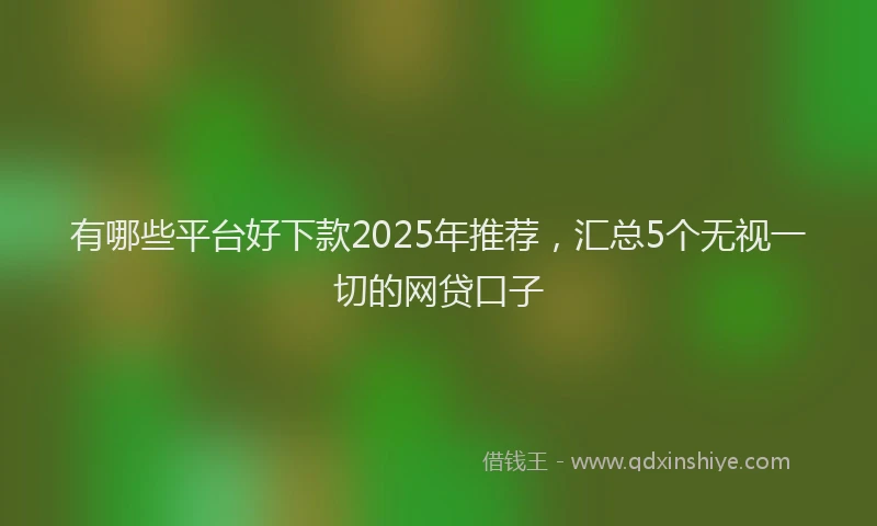 有哪些平台好下款2025年推荐，汇总5个无视一切的网贷口子