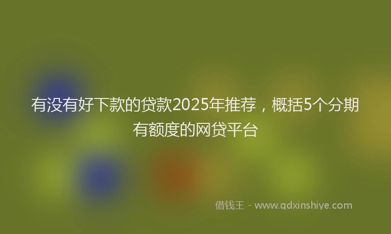 有没有好下款的贷款2025年推荐，概括5个分期有额度的网贷平台