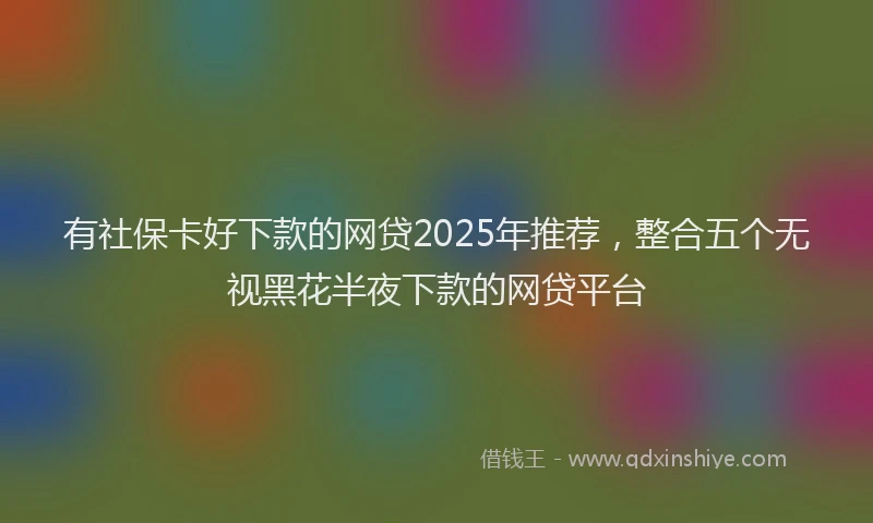 有社保卡好下款的网贷2025年推荐，整合五个无视黑花半夜下款的网贷平台