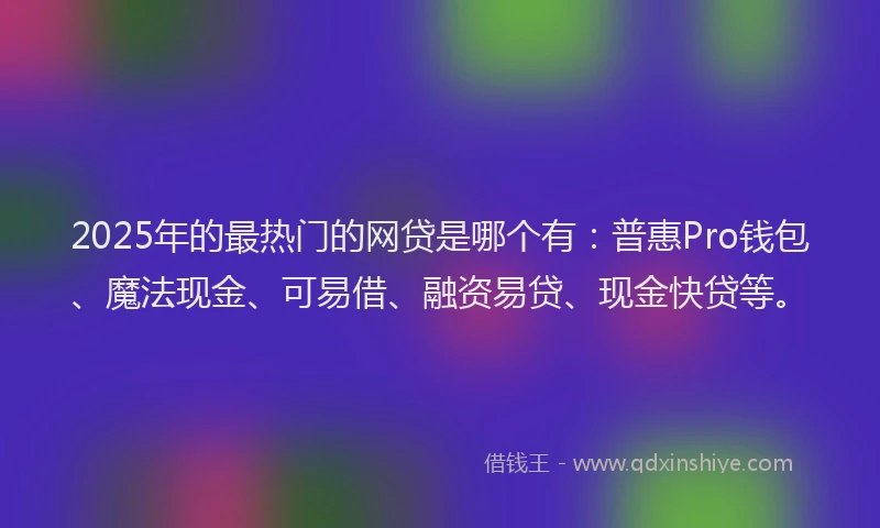 2025年的最热门的网贷是哪个有：普惠Pro钱包、魔法现金、可易借、融资易贷、现金快贷等。