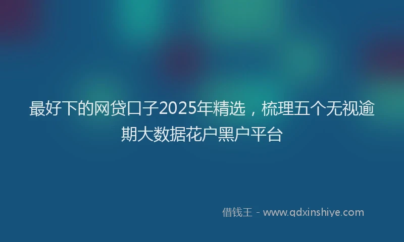 最好下的网贷口子2025年精选，梳理五个无视逾期大数据花户黑户平台