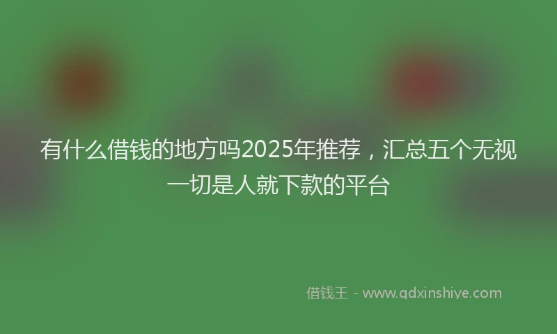 有什么借钱的地方吗2025年推荐，汇总五个无视一切是人就下款的平台