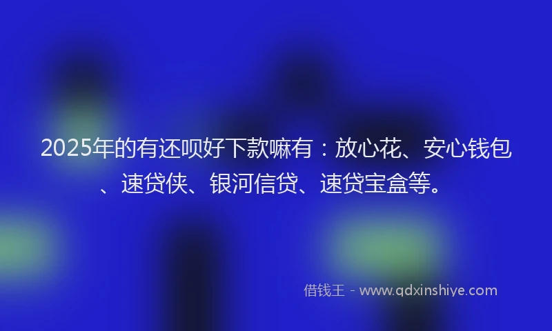 2025年的有还呗好下款嘛有：放心花、安心钱包、速贷侠、银河信贷、速贷宝盒等。