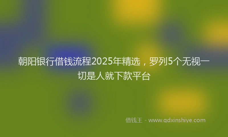 朝阳银行借钱流程2025年精选，罗列5个无视一切是人就下款平台