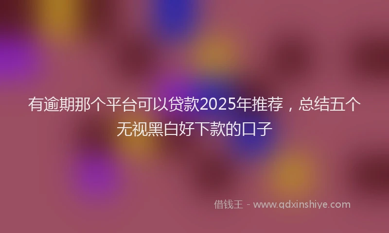 有逾期那个平台可以贷款2025年推荐，总结五个无视黑白好下款的口子