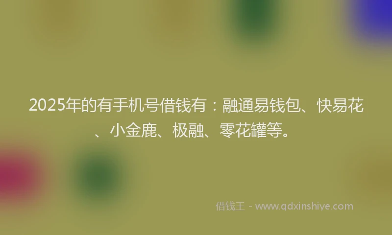 2025年的有手机号借钱有：融通易钱包、快易花、小金鹿、极融、零花罐等。