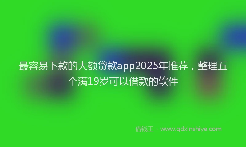 最容易下款的大额贷款app2025年推荐，整理五个满19岁可以借款的软件