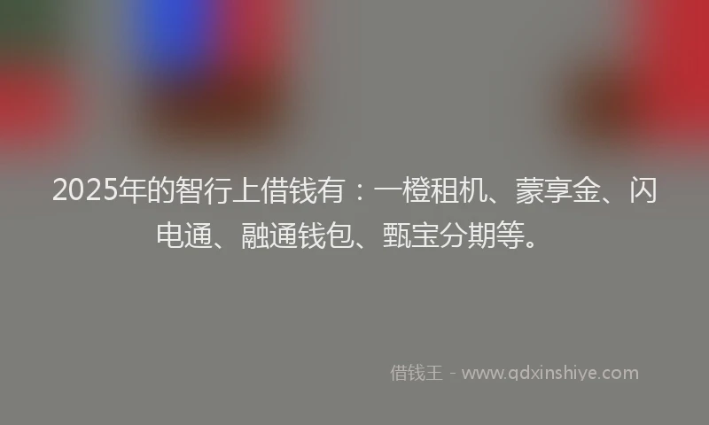 2025年的智行上借钱有：一橙租机、蒙享金、闪电通、融通钱包、甄宝分期等。