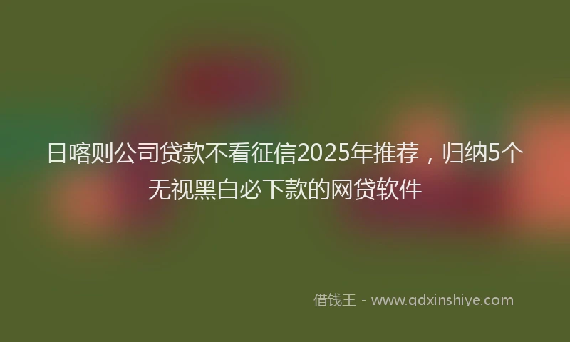 日喀则公司贷款不看征信2025年推荐，归纳5个无视黑白必下款的网贷软件