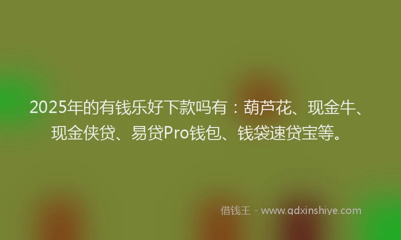 2025年的有钱乐好下款吗有：葫芦花、现金牛、现金侠贷、易贷Pro钱包、钱袋速贷宝等。