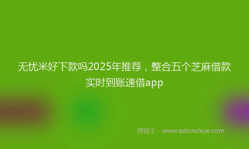 无忧米好下款吗2025年推荐，整合五个芝麻借款实时到账速借app
