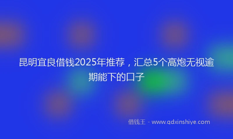 昆明宜良借钱2025年推荐，汇总5个高炮无视逾期能下的口子