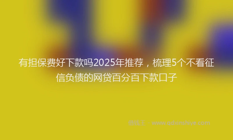 有担保费好下款吗2025年推荐，梳理5个不看征信负债的网贷百分百下款口子