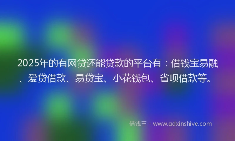2025年的有网贷还能贷款的平台有：借钱宝易融、爱贷借款、易贷宝、小花钱包、省呗借款等。
