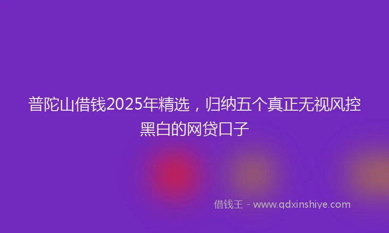 普陀山借钱2025年精选，归纳五个真正无视风控黑白的网贷口子