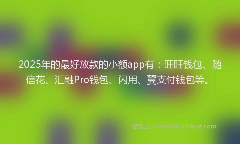 2025年的最好放款的小额app有：旺旺钱包、随信花、汇融Pro钱包、闪用、翼支付钱包等。