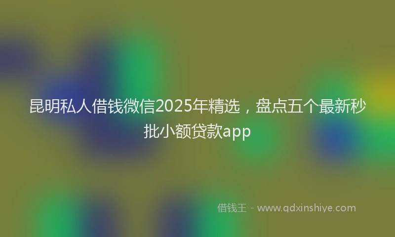 昆明私人借钱微信2025年精选，盘点五个最新秒批小额贷款app
