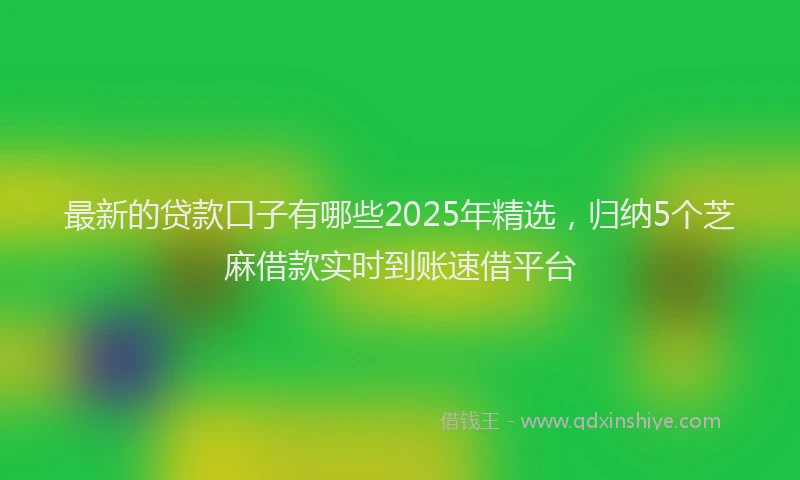 最新的贷款口子有哪些2025年精选，归纳5个芝麻借款实时到账速借平台