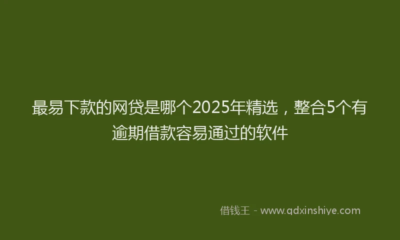 最易下款的网贷是哪个2025年精选，整合5个有逾期借款容易通过的软件