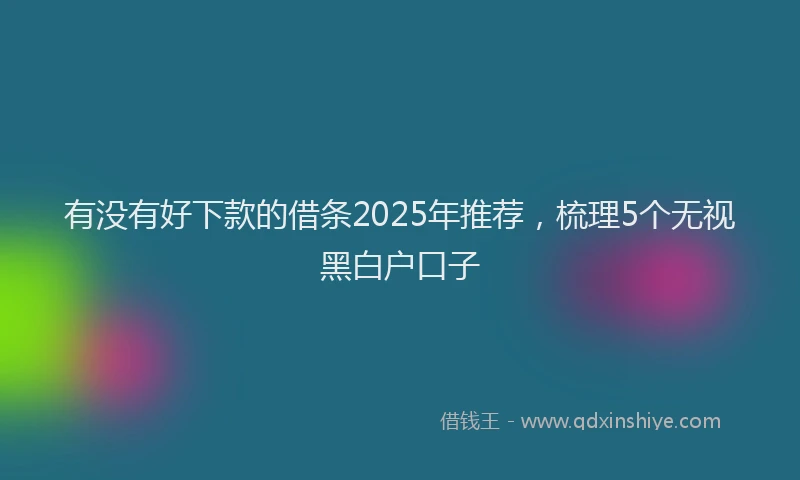 有没有好下款的借条2025年推荐，梳理5个无视黑白户口子