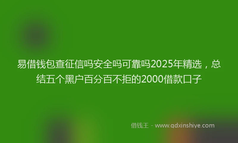 易借钱包查征信吗安全吗可靠吗2025年精选，总结五个黑户百分百不拒的2000借款口子