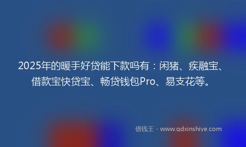 2025年的暖手好贷能下款吗有：闲猪、疾融宝、借款宝快贷宝、畅贷钱包Pro、易支花等。