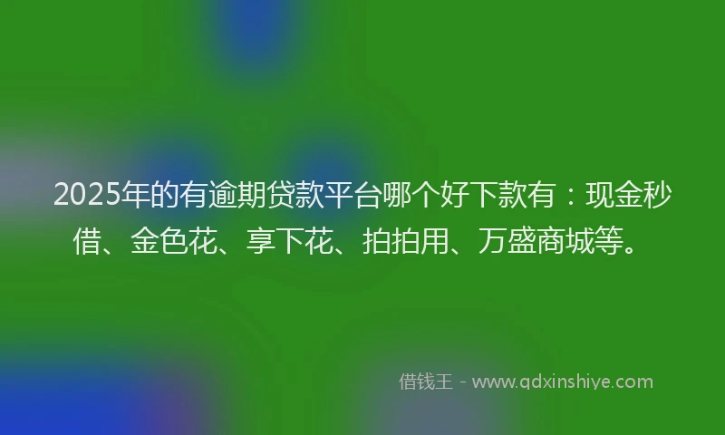 2025年的有逾期贷款平台哪个好下款有：现金秒借、金色花、享下花、拍拍用、万盛商城等。