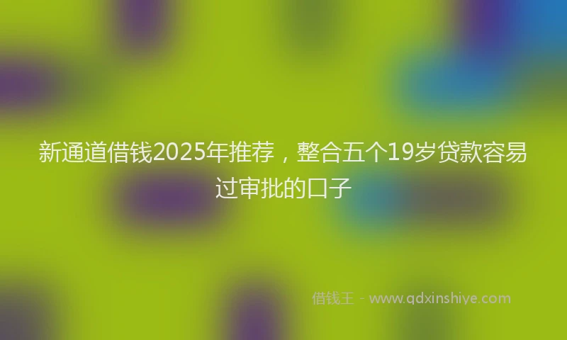 新通道借钱2025年推荐，整合五个19岁贷款容易过审批的口子