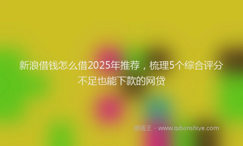 新浪借钱怎么借2025年推荐，梳理5个综合评分不足也能下款的网贷