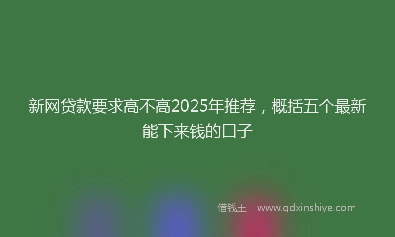 新网贷款要求高不高2025年推荐，概括五个最新能下来钱的口子