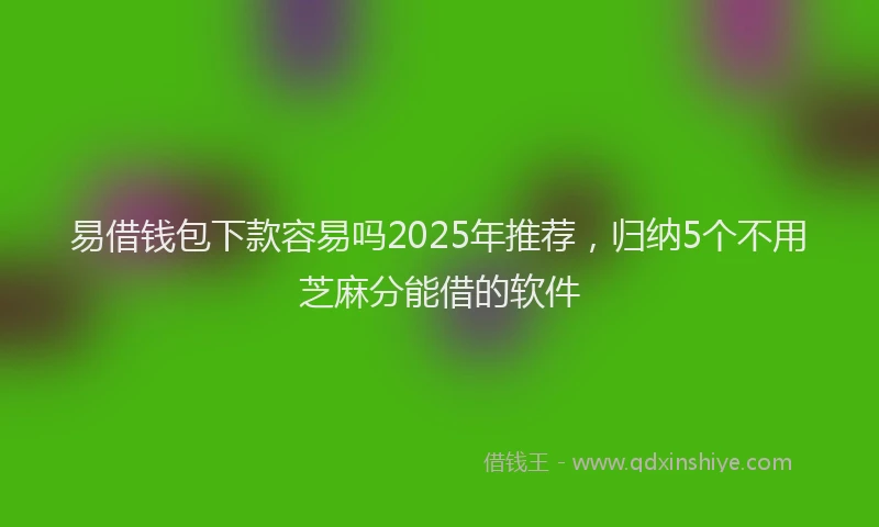 易借钱包下款容易吗2025年推荐，归纳5个不用芝麻分能借的软件